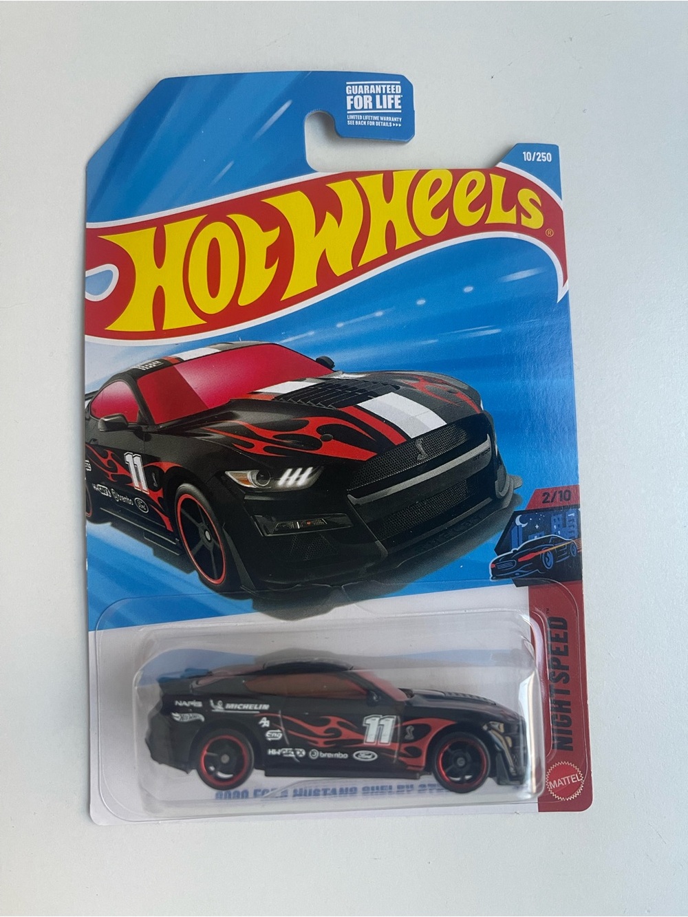 Mattel Hot Wheels 2020 Ford Mustang Shelby GT500 Black and Red Race Car Toy